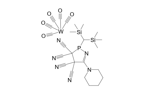 {{Pentacarbonyl[2-bis(trimethylsilyl)methyl-3,4-tetracyano-5-(1-piperidino).ealta.(5)-1,2-azaphospholene-.chi.P]}tungsten(0)}
