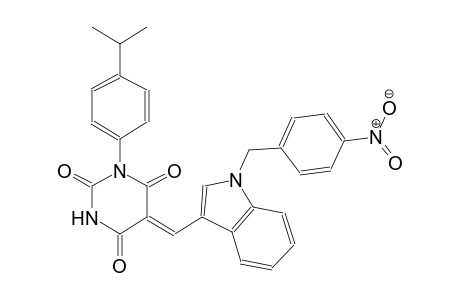 (5Z)-1-(4-isopropylphenyl)-5-{[1-(4-nitrobenzyl)-1H-indol-3-yl]methylene}-2,4,6(1H,3H,5H)-pyrimidinetrione