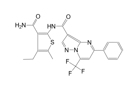 N-[3-(aminocarbonyl)-4-ethyl-5-methyl-2-thienyl]-5-phenyl-7-(trifluoromethyl)pyrazolo[1,5-a]pyrimidine-3-carboxamide