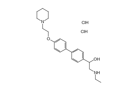 alpha-[(ethylamino)methyl]-4'-(2-piperidinoethoxy)-4-biphenylmethanol, dihydrochloride