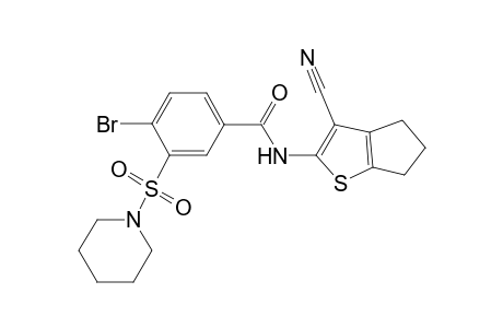 4-Bromanyl-N-(3-cyano-5,6-dihydro-4H-cyclopenta[b]thiophen-2-yl)-3-piperidin-1-ylsulfonyl-benzamide