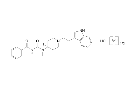 3-benzoyl-1-{1-[2-(indol-3-yl)ethyl]-4-piperidyl}-1-methylurea, monohydrochloride, hemihydrate