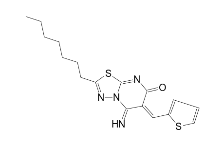 7H-[1,3,4]thiadiazolo[3,2-a]pyrimidin-7-one, 2-heptyl-5,6-dihydro-5-imino-6-(2-thienylmethylene)-, (6Z)-