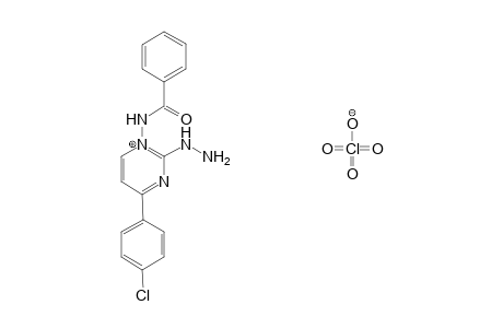 1-Benzoylamino-4-(p-chlorophenyl)-2-hydrazinopyrimidinylidium perchlorate