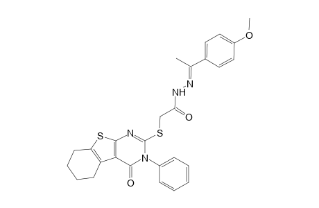 N'-[(E)-1-(4-methoxyphenyl)ethylidene]-2-[(4-oxo-3-phenyl-3,4,5,6,7,8-hexahydro[1]benzothieno[2,3-d]pyrimidin-2-yl)sulfanyl]acetohydrazide