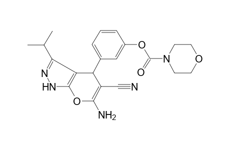 3-(6-Amino-5-cyano-3-isopropyl-1,4-dihydropyrano[2,3-c]pyrazol-4-yl)phenyl 4-morpholinecarboxylate