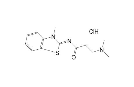 3-(DIMETHYLAMINO)-N-(3-METHYL-2-BENZOTHIAZOLINYLIDENE)PROPIONAMIDE, MONOHYDROCHLORIDE