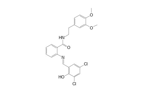 o-[(3,5-dichlorosalicylidene)amino]-N-(3,4-dimethoxyphenethyl)benzamide
