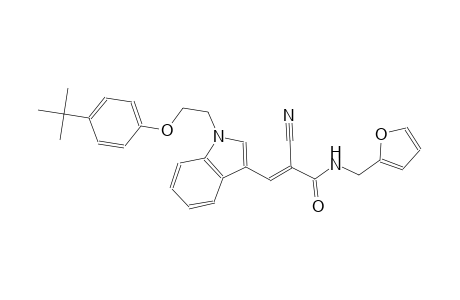(2E)-3-{1-[2-(4-tert-butylphenoxy)ethyl]-1H-indol-3-yl}-2-cyano-N-(2-furylmethyl)-2-propenamide