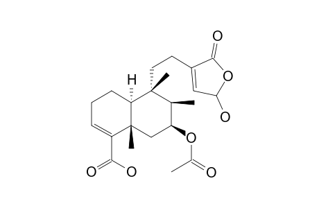 (+)-7.beta.-Acetoxy-16-hydroxy-3,13-clerodadiene-16,15-olid-18-oic acid