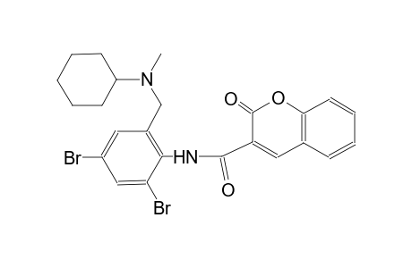 N-(2,4-dibromo-6-{[cyclohexyl(methyl)amino]methyl}phenyl)-2-oxo-2H-chromene-3-carboxamide