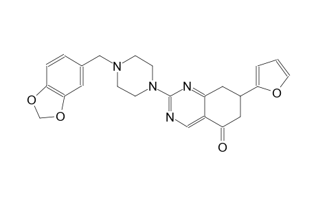 2-[4-(1,3-benzodioxol-5-ylmethyl)-1-piperazinyl]-7-(2-furyl)-7,8-dihydro-5(6H)-quinazolinone