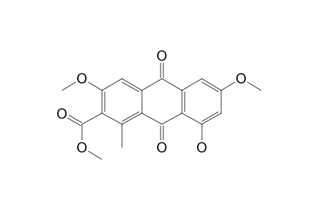 2-Anthracenecarboxylic acid, 9,10-dihydro-8-hydroxy-3,6-dimethoxy-1-methyl-9,10-dioxo-, methyl ester