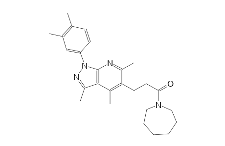 1H-pyrazolo[3,4-b]pyridine, 1-(3,4-dimethylphenyl)-5-[3-(hexahydro-1H-azepin-1-yl)-3-oxopropyl]-3,4,6-trimethyl-