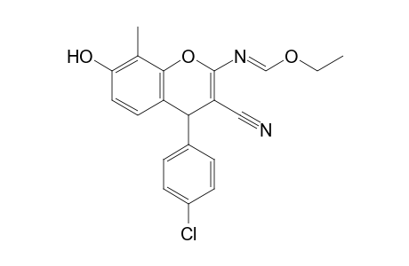 2-Ethoxymethyleneamino-7-hydroxy-8-methyl-4-(4-chlorophenyl)-4H-chromene-3-carbonitrile