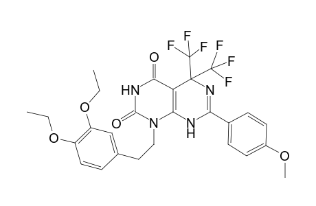 1-[2-(3,4-diethoxyphenyl)ethyl]-7-(4-methoxyphenyl)-5,5-bis(trifluoromethyl)-5,8-dihydropyrimido[4,5-d]pyrimidine-2,4(1H,3H)-dione