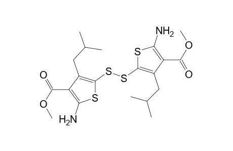 2-amino-5-[(5-amino-4-carbomethoxy-3-isobutyl-2-thienyl)disulfanyl]-4-isobutyl-thiophene-3-carboxylic acid methyl ester