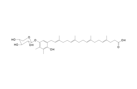 (4E,8E,12E,16E)-18-[2-hydroxy-3,4-dimethyl-5-[[(2S,3R,4S,5R)-3,4,5-trihydroxy-2-oxanyl]oxy]phenyl]-4,8,12,16-tetramethyloctadeca-4,8,12,16-tetraenoic acid