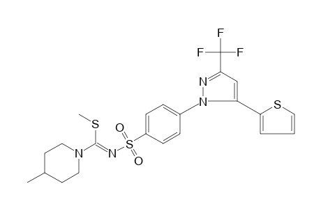4-methyl-N-{{p-[5-(2-thienyl)-3-(trifluoromethyl)pyrazol-1-yl]phenyl}sulfonyl}thio-1-piperidinecarboximidic acid, methyl ester