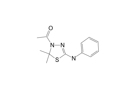 1,3,4-Thiadiazole, 2,3-dihydro-2,2-dimethyl-3-acetyl-5-anilino-