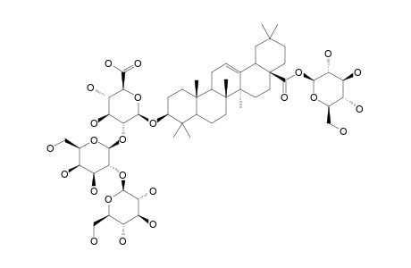 SANDROSAPONIN-IX;3-BETA-O-BETA-D-GLUCOPYRANOSYL-(1->2)-BETA-D-GALACTOPYRANOSYL-(1->2)-BETA-D-GLUCOPYRANOSYL-OLEANOLIC-ACID-28-O-BETA-D-GLUCO