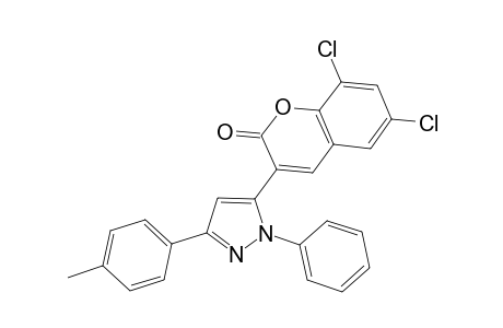 6,8-Dichloro-3-[3-(4-methylphenyl)-1-phenylpyrazol-5-yl]coumarin