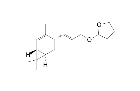 2-[(E)-3-((1R,3R,6R)-4,7,7-trimethyl-bicyclo[4.1.0]hept-4-en-3-yl)-but-2-enyloxy]-tetrahydro-furan