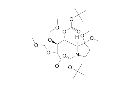 #16;MAJOR;(1'R,2'S,3'S,5S)-2-[1'-(TERT.-BUTYLOXYCARBONYLOXY)-4'-HYDROXY-2',3'-BIS-METHOXYMETHOXY]-BUTYL-3,3-DIMETHOXY-PYRROLIDINE-1-CARBOXYLIC-ACID-TERT.-BUTYL