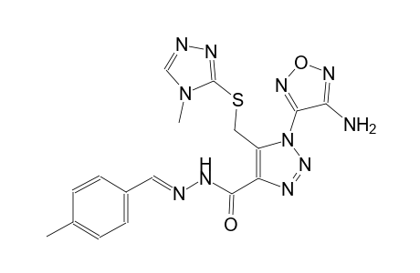 1-(4-amino-1,2,5-oxadiazol-3-yl)-N'-[(E)-(4-methylphenyl)methylidene]-5-{[(4-methyl-4H-1,2,4-triazol-3-yl)sulfanyl]methyl}-1H-1,2,3-triazole-4-carbohydrazide