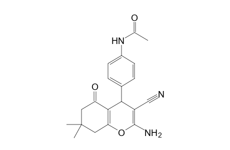 4-(4'-ACETAMIDOPHENYL)-2-AMINO-3-CYANO-5,6,7,8-TETRAHYDRO-7,7-DIMETHYL-5-OXO-4H-BENZOPYRAN