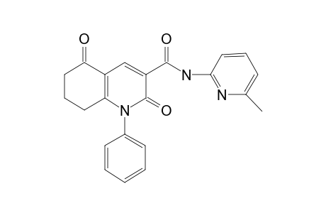 3-Quinolinecarboxamide, 1,2,5,6,7,8-hexahydro-N-(6-methyl-2-pyridinyl)-2,5-dioxo-1-phenyl-