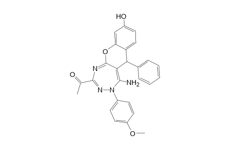 1-(5-Amino-9-hydroxy-4-(4-methoxyphenyl)-6-phenyl-4,6-dihydrochromeno[2,3-e][1,2,4]triazepin-2-yl)ethanone