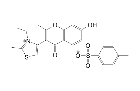 3-ethyl-4-(7-hydroxy-2-methyl-4-oxo-4H-chromen-3-yl)-2-methyl-1,3-thiazol-3-ium 4-methylbenzenesulfonate