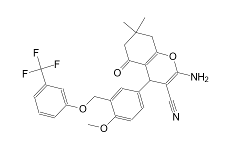 2-amino-4-(4-methoxy-3-{[3-(trifluoromethyl)phenoxy]methyl}phenyl)-7,7-dimethyl-5-oxo-5,6,7,8-tetrahydro-4H-chromene-3-carbonitrile