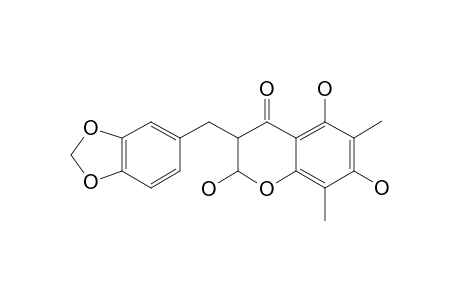 2,5,7-TRIHYDROXY-6,8-DIMETHYL-3-(3',4'-METHYLENEDIOXYBENZYL)-CHROMAN-4-ONE;MAJOR-ISOMER