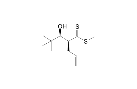 Syn.-Methyl 2-(1-Hydroxy-2,2-dimethylpropyl)pent-4-enedithioate