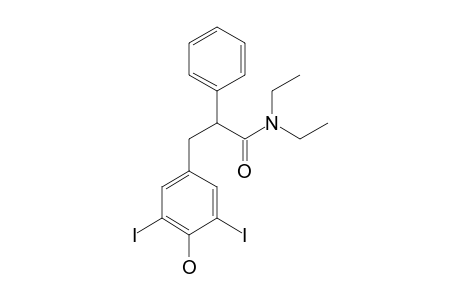 N,N-diethyl-3-(3,5-diiodo-4-hydroxyphenyl)-2-phenylpropionamide