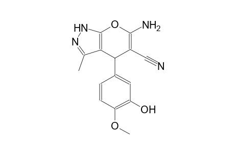 6-amino-4-(3-hydroxy-4-methoxyphenyl)-3-methyl-1,4-dihydropyrano[2,3-c]pyrazole-5-carbonitrile
