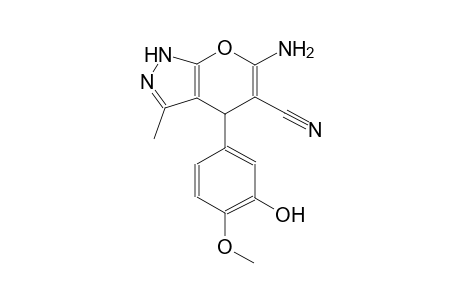 6-amino-4-(3-hydroxy-4-methoxyphenyl)-3-methyl-1,4-dihydropyrano[2,3-c]pyrazole-5-carbonitrile