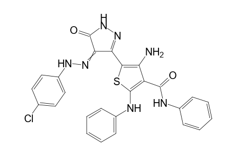 4-Amino-5-(4-(2-(4-chlorophenyl)hydrazono)-5-oxo-4,5-dihydro-1H-pyrazol-3-yl)-N-phenyl-2-(phenylamino)thiophene-3-carboxamide