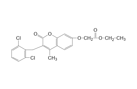 {[3-(2,6-dichlorobenzyl)-4-methyl-2-oxo-2H-1-benzopyran-7-yl]oxy}acetic acid, ethyl ester