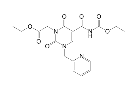 Pyrimidine-1-acetic acid, 1,2,3,6-tetrahydro-5-ethoxycarbonylaminocarbonyl-2,6-dioxo-3-(2-pyridylmethyl)-, ethyl ester