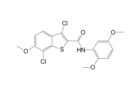 3,7-bis(chloranyl)-N-(2,5-dimethoxyphenyl)-6-methoxy-1-benzothiophene-2-carboxamide