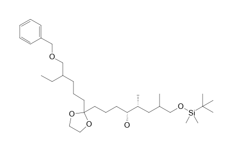 (4R,5R)-1-{2'-[4"-(Benzyloxymethyl)hexyl]-[1',3']dioxolan-2'-yl}-8-[(t-butyldimethylsilyl)oxy]-5,7-dimethyloctan-4-ol