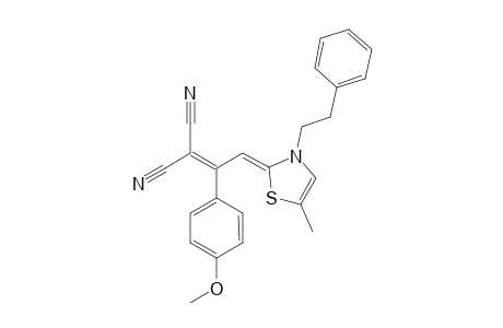 3-(4-METHOXYPHENYL)-2-CYANO-4-(5-METHYL-3-PHENETHYLTHIAZOLIN-2-YLIDENE)-BUT-2-ENENITRILE