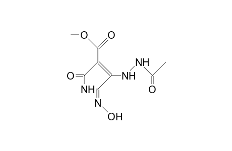 3-(Acetyl-hydrazino)-2-hydroximino-pyrrolin-5-one-4-carboxylic acid, methyl ester