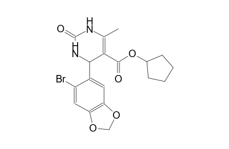 cyclopentyl 4-(6-bromo-1,3-benzodioxol-5-yl)-6-methyl-2-oxo-1,2,3,4-tetrahydro-5-pyrimidinecarboxylate