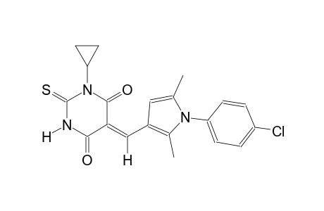 (5Z)-5-{[1-(4-chlorophenyl)-2,5-dimethyl-1H-pyrrol-3-yl]methylene}-1-cyclopropyl-2-thioxodihydro-4,6(1H,5H)-pyrimidinedione