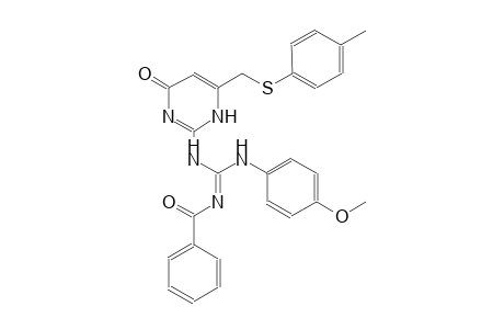 N-(4-methoxyphenyl)-N'-(6-{[(4-methylphenyl)sulfanyl]methyl}-4-oxo-1,4-dihydro-2-pyrimidinyl)-N''-[(Z)-oxo(phenyl)methyl]guanidine