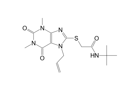 2-[(7-allyl-1,3-dimethyl-2,6-dioxo-2,3,6,7-tetrahydro-1H-purin-8-yl)sulfanyl]-N-(tert-butyl)acetamide